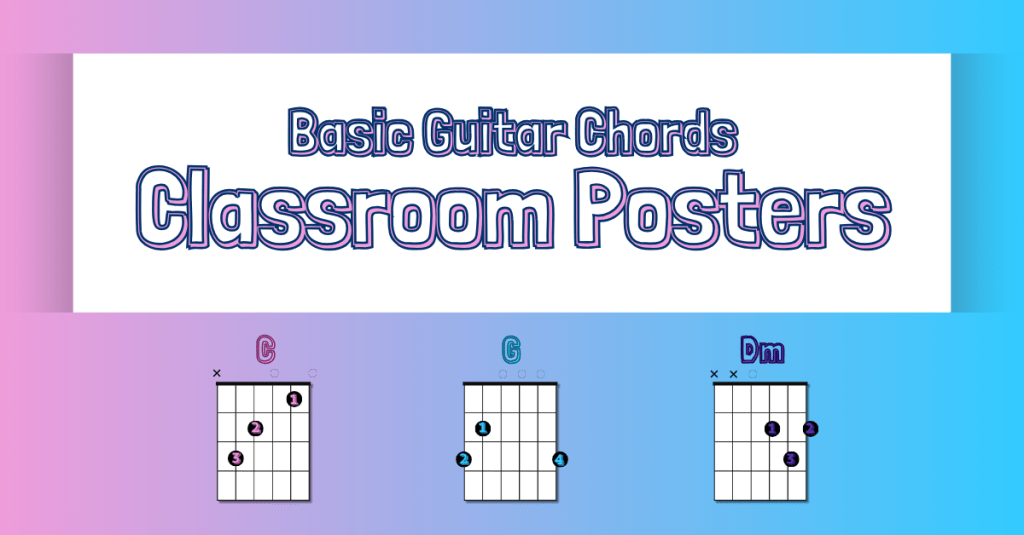Basic Guitar Chord Posters – Printable Beginner Set for Your Music&nbsp;Classroom