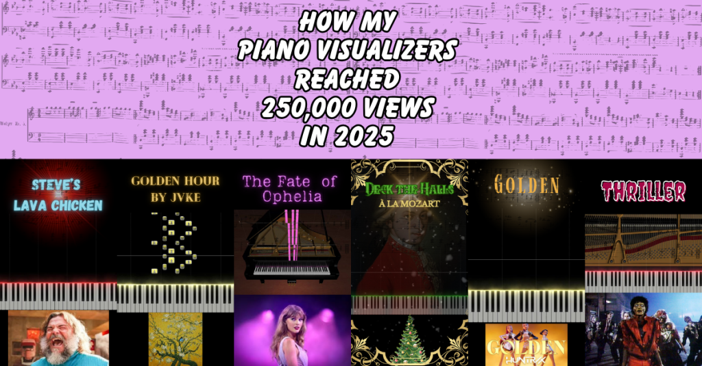 How My Piano Visualizers Reached 250,000 Views in 2025 (and What I Learned Along the&nbsp;Way)
